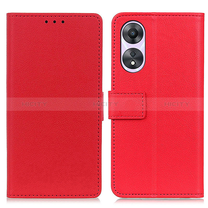 Coque Portefeuille Livre Cuir Etui Clapet M08L pour Oppo A18 Rouge Plus