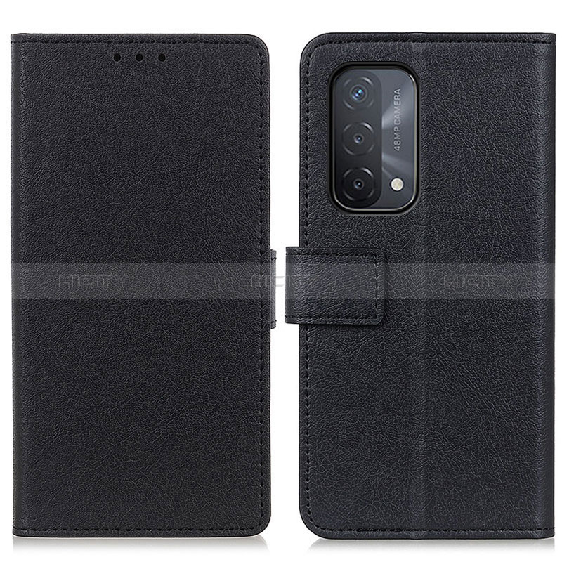 Coque Portefeuille Livre Cuir Etui Clapet M08L pour Oppo A54 5G Noir Plus