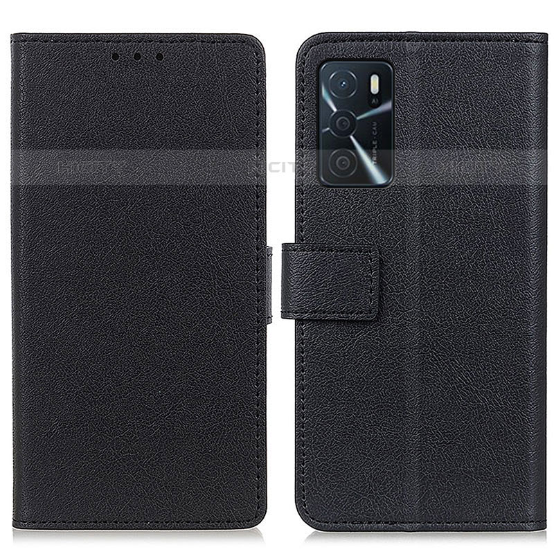 Coque Portefeuille Livre Cuir Etui Clapet M08L pour Oppo A54s Noir Plus