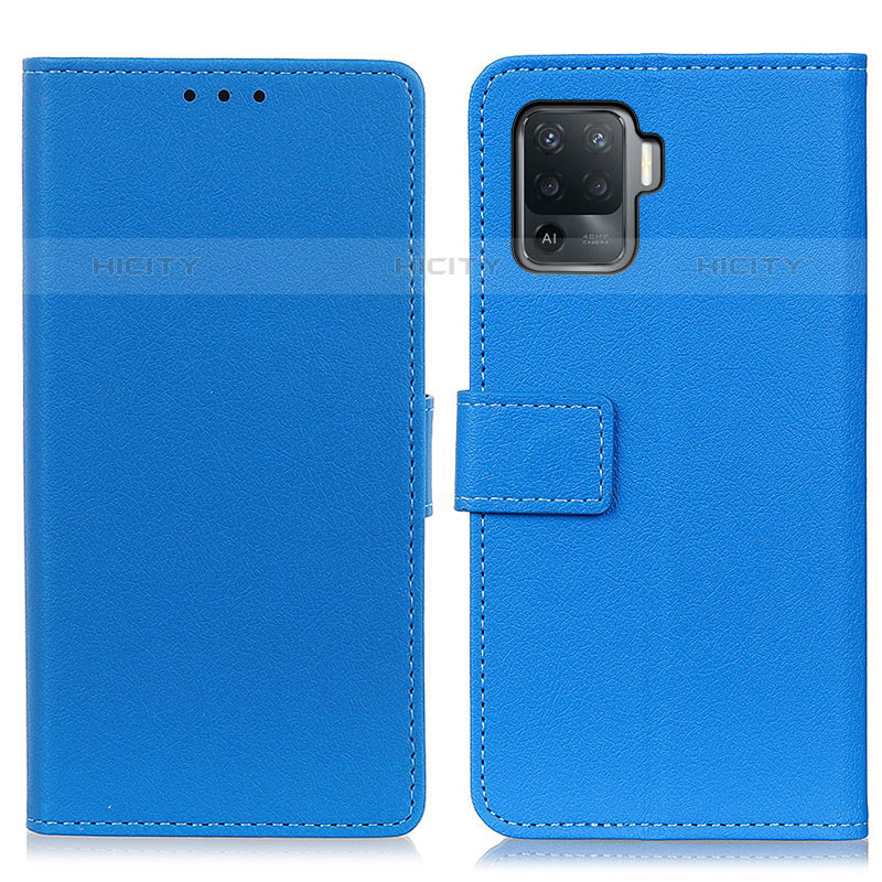 Coque Portefeuille Livre Cuir Etui Clapet M08L pour Oppo A94 4G Bleu Plus