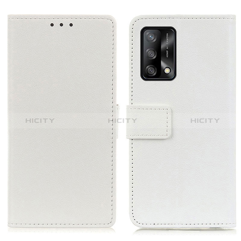 Coque Portefeuille Livre Cuir Etui Clapet M08L pour Oppo F19 Blanc Plus