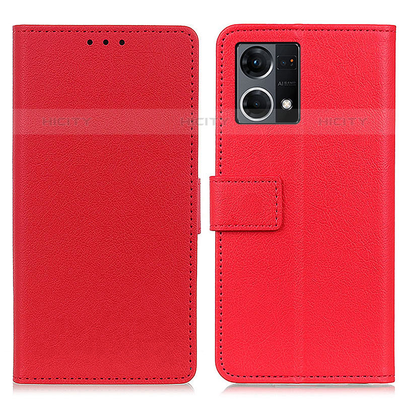 Coque Portefeuille Livre Cuir Etui Clapet M08L pour Oppo F21 Pro 4G Rouge Plus