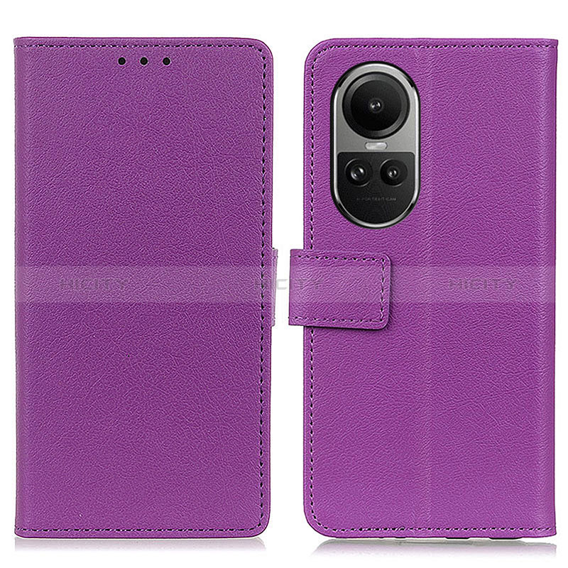 Coque Portefeuille Livre Cuir Etui Clapet M08L pour Oppo Reno10 5G Violet Plus