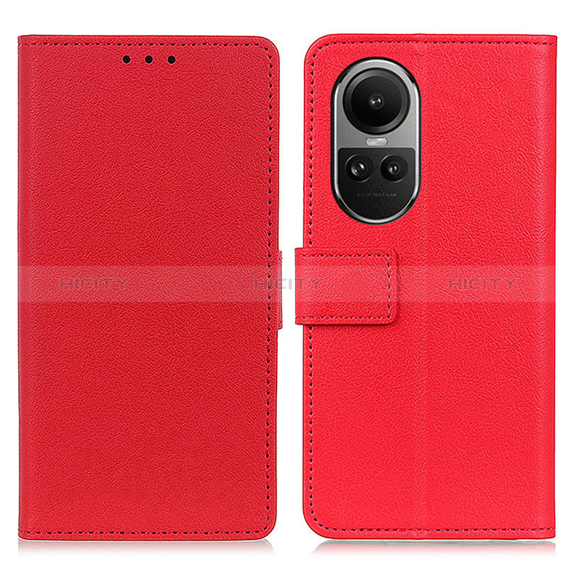 Coque Portefeuille Livre Cuir Etui Clapet M08L pour Oppo Reno10 Pro 5G Rouge Plus