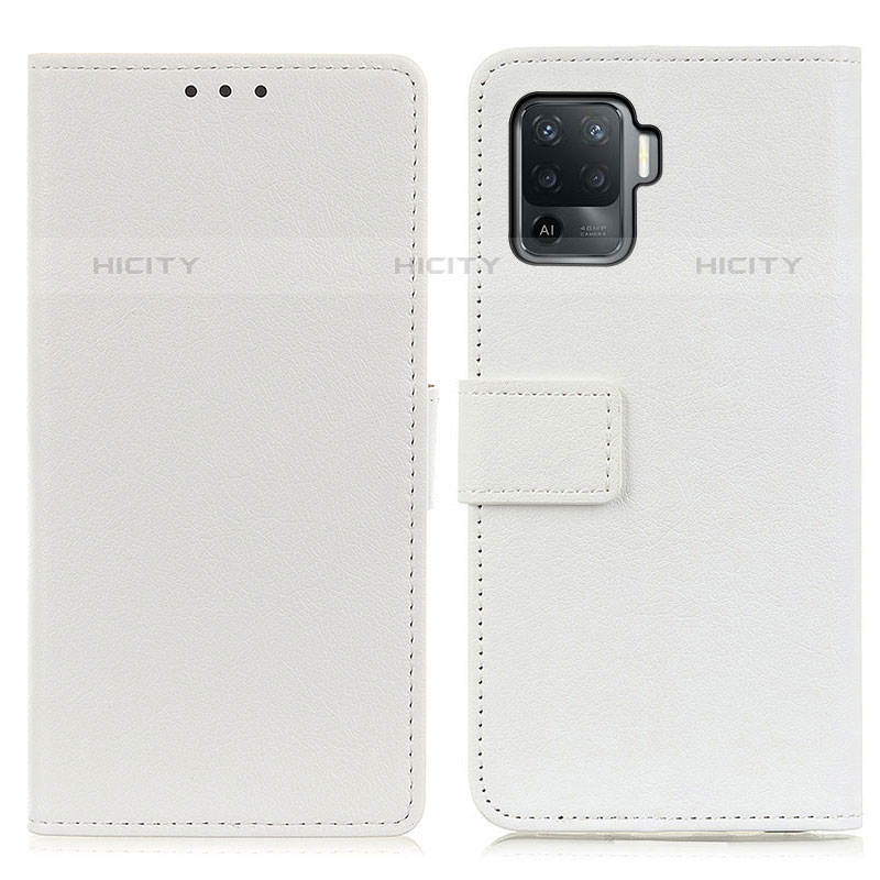 Coque Portefeuille Livre Cuir Etui Clapet M08L pour Oppo Reno5 F Blanc Plus