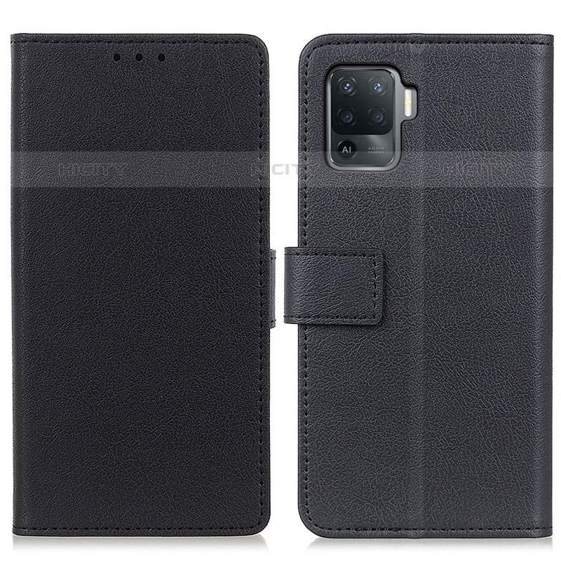 Coque Portefeuille Livre Cuir Etui Clapet M08L pour Oppo Reno5 F Noir Plus