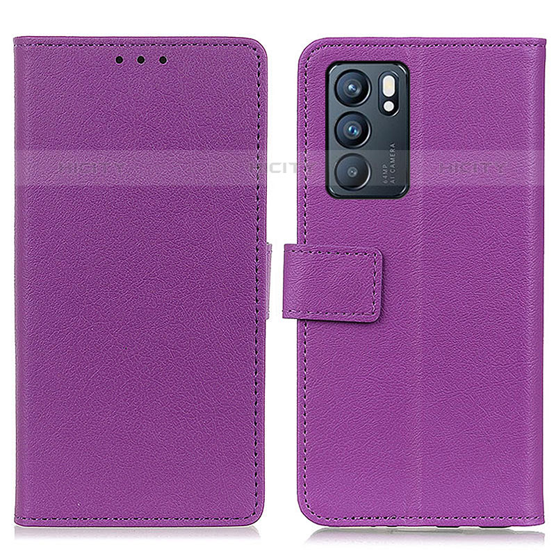 Coque Portefeuille Livre Cuir Etui Clapet M08L pour Oppo Reno6 5G Violet Plus