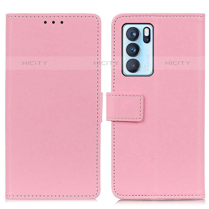 Coque Portefeuille Livre Cuir Etui Clapet M08L pour Oppo Reno6 Pro 5G India Rose Plus