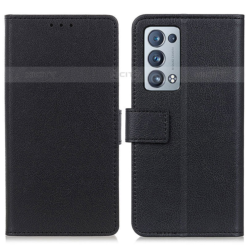 Coque Portefeuille Livre Cuir Etui Clapet M08L pour Oppo Reno6 Pro 5G Noir Plus