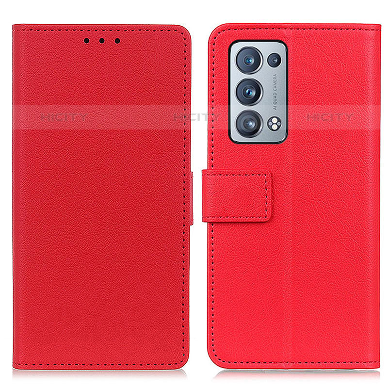 Coque Portefeuille Livre Cuir Etui Clapet M08L pour Oppo Reno6 Pro 5G Rouge Plus