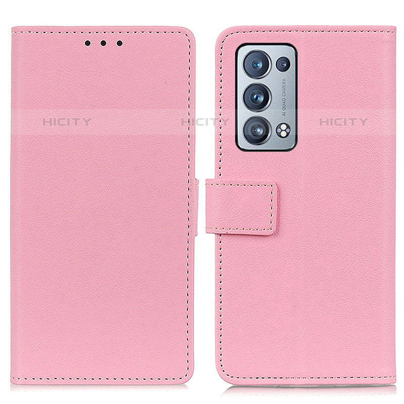 Coque Portefeuille Livre Cuir Etui Clapet M08L pour Oppo Reno6 Pro+ Plus 5G Rose Plus