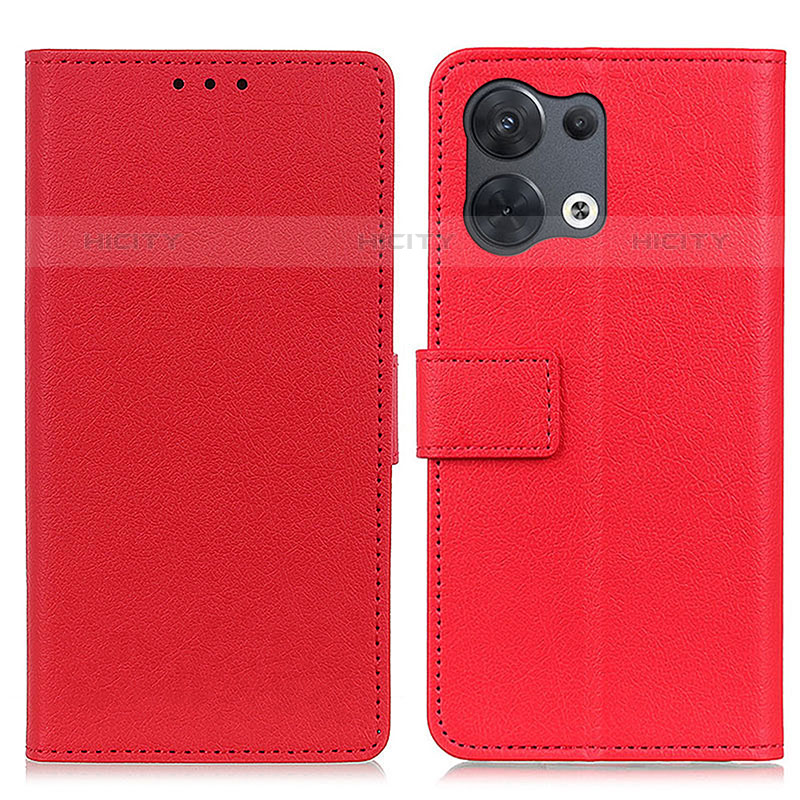 Coque Portefeuille Livre Cuir Etui Clapet M08L pour Oppo Reno8 5G Rouge Plus