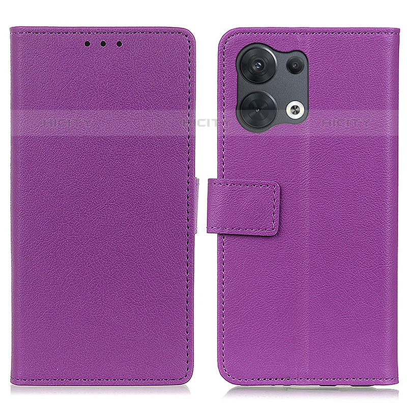 Coque Portefeuille Livre Cuir Etui Clapet M08L pour Oppo Reno8 5G Violet Plus