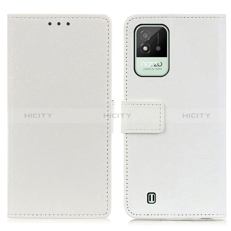 Coque Portefeuille Livre Cuir Etui Clapet M08L pour Realme C11 (2021) Blanc Plus