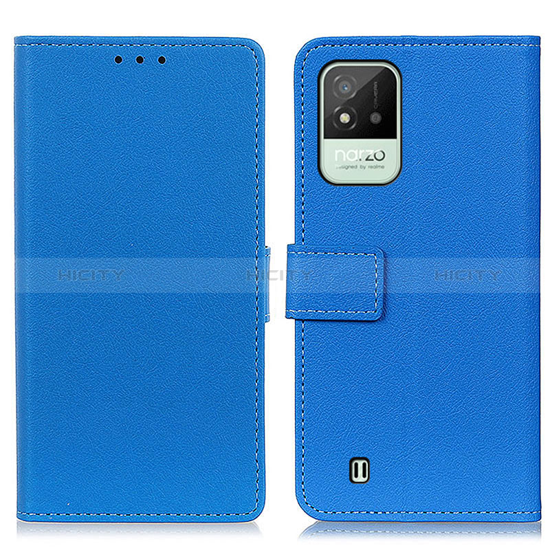 Coque Portefeuille Livre Cuir Etui Clapet M08L pour Realme C11 (2021) Bleu Plus