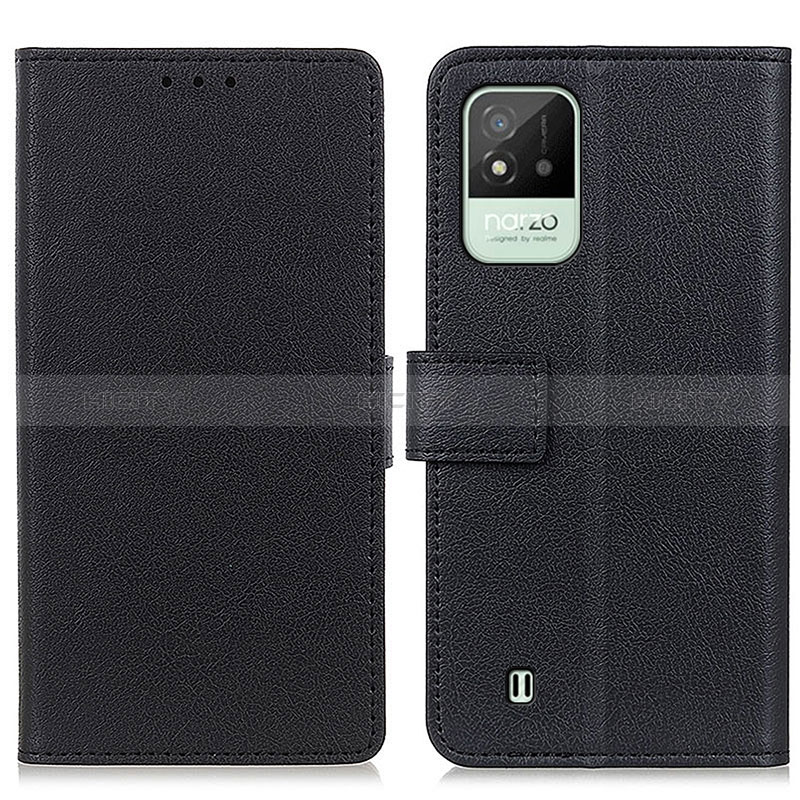 Coque Portefeuille Livre Cuir Etui Clapet M08L pour Realme C20 Noir Plus