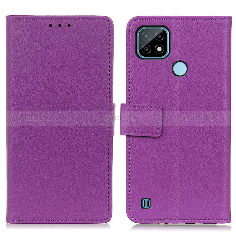 Coque Portefeuille Livre Cuir Etui Clapet M08L pour Realme C21 Violet Plus