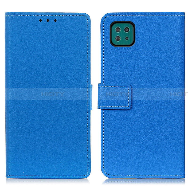 Coque Portefeuille Livre Cuir Etui Clapet M08L pour Samsung Galaxy A22 5G Bleu Plus