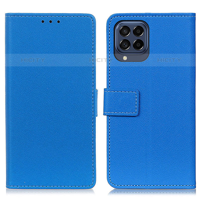 Coque Portefeuille Livre Cuir Etui Clapet M08L pour Samsung Galaxy M53 5G Bleu Plus