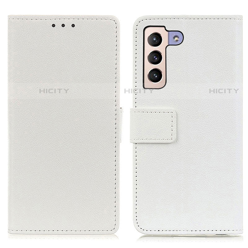 Coque Portefeuille Livre Cuir Etui Clapet M08L pour Samsung Galaxy S21 Plus 5G Blanc Plus