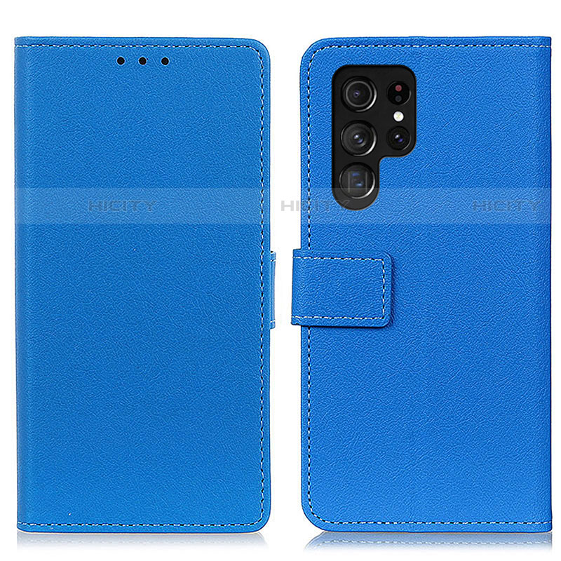 Coque Portefeuille Livre Cuir Etui Clapet M08L pour Samsung Galaxy S21 Ultra 5G Bleu Plus