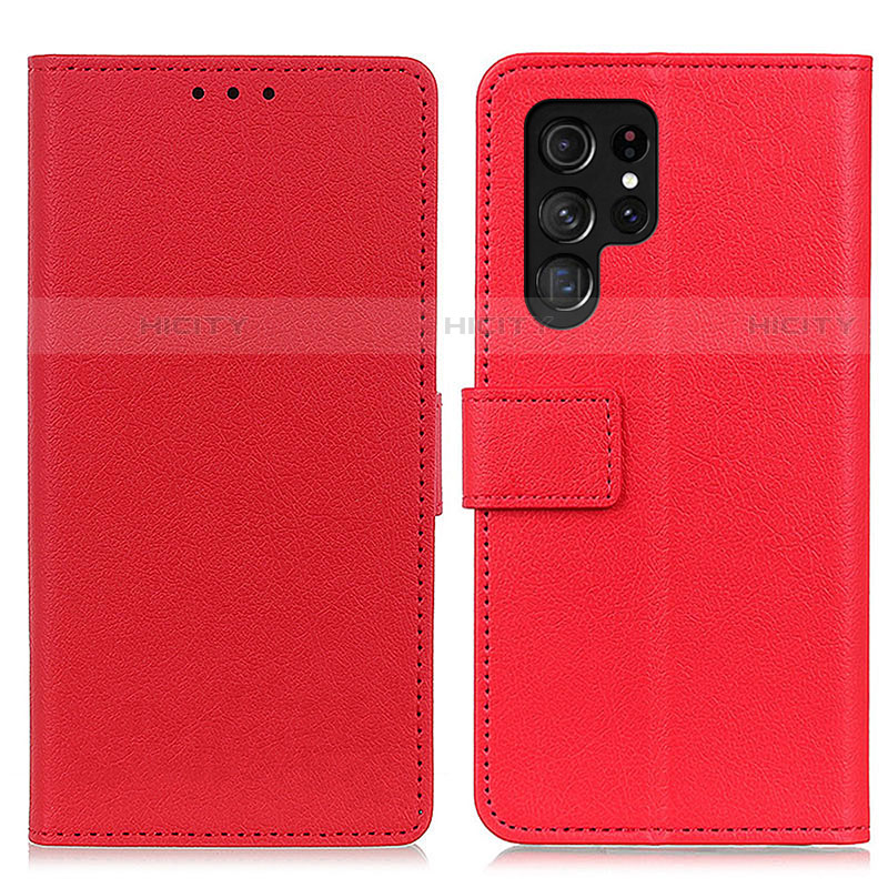 Coque Portefeuille Livre Cuir Etui Clapet M08L pour Samsung Galaxy S21 Ultra 5G Rouge Plus