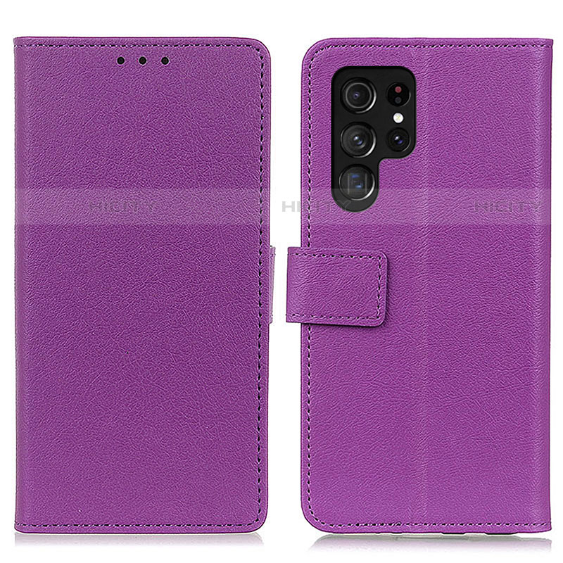 Coque Portefeuille Livre Cuir Etui Clapet M08L pour Samsung Galaxy S21 Ultra 5G Violet Plus