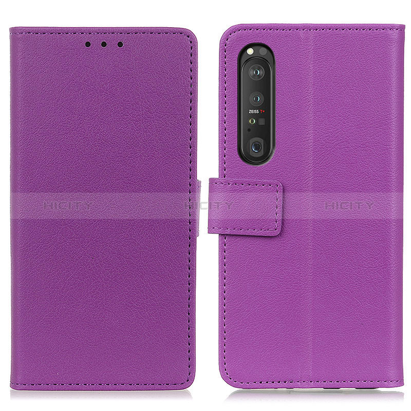 Coque Portefeuille Livre Cuir Etui Clapet M08L pour Sony Xperia 1 III Violet Plus