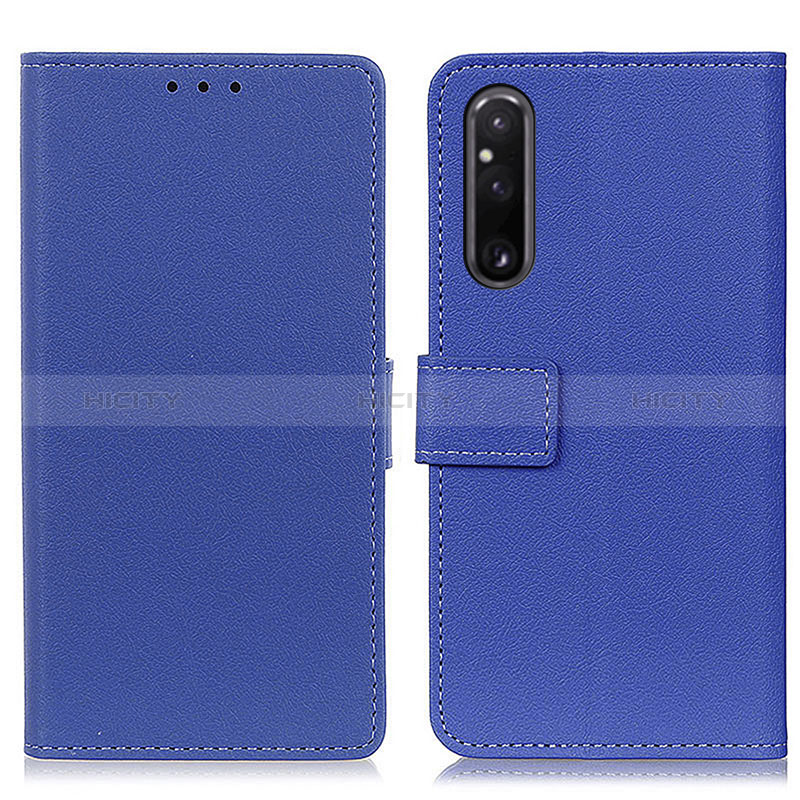 Coque Portefeuille Livre Cuir Etui Clapet M08L pour Sony Xperia 1 V Bleu Plus