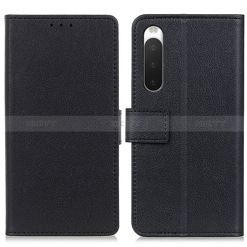 Coque Portefeuille Livre Cuir Etui Clapet M08L pour Sony Xperia 10 IV Noir Plus