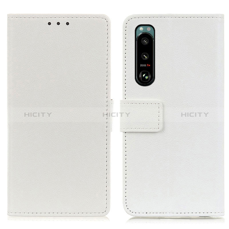 Coque Portefeuille Livre Cuir Etui Clapet M08L pour Sony Xperia 5 III SO-53B Blanc Plus