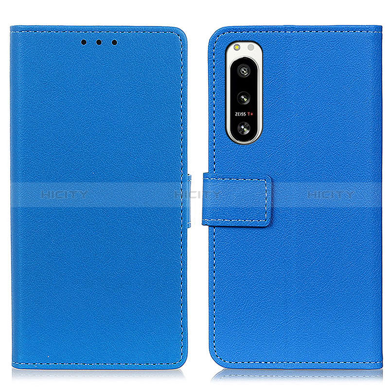 Coque Portefeuille Livre Cuir Etui Clapet M08L pour Sony Xperia 5 IV Bleu Plus