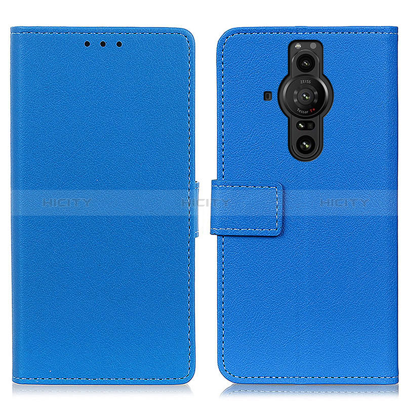 Coque Portefeuille Livre Cuir Etui Clapet M08L pour Sony Xperia PRO-I Bleu Plus