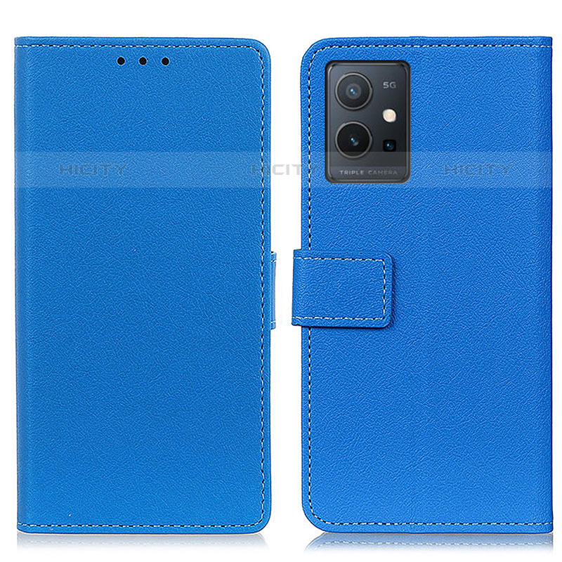 Coque Portefeuille Livre Cuir Etui Clapet M08L pour Vivo iQOO Z6 5G Bleu Plus