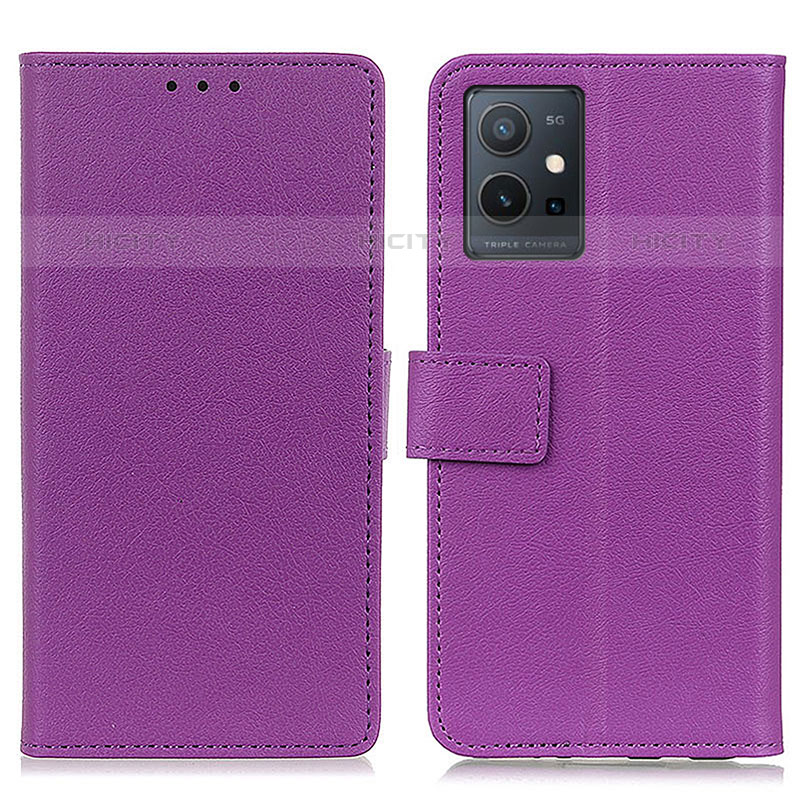 Coque Portefeuille Livre Cuir Etui Clapet M08L pour Vivo iQOO Z6 5G Violet Plus