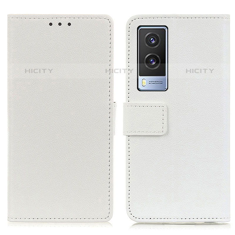 Coque Portefeuille Livre Cuir Etui Clapet M08L pour Vivo V21e 5G Blanc Plus