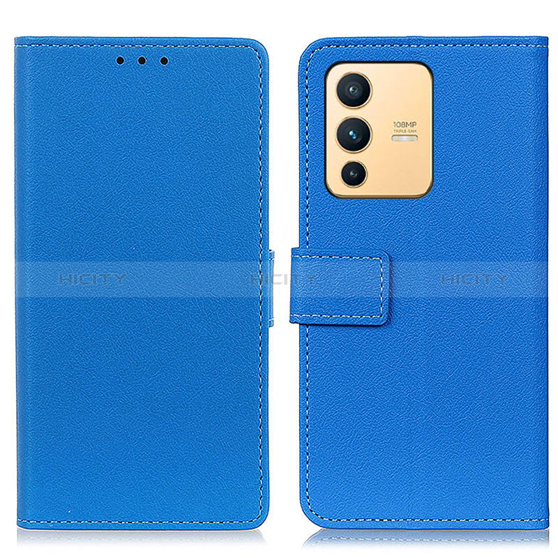 Coque Portefeuille Livre Cuir Etui Clapet M08L pour Vivo V23 5G Bleu Plus