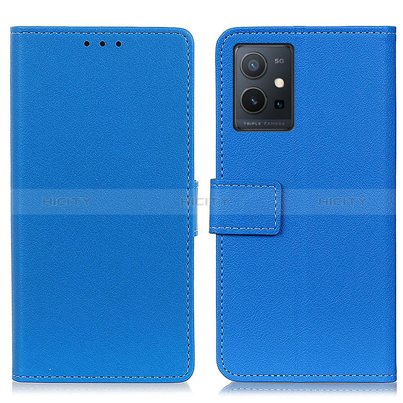 Coque Portefeuille Livre Cuir Etui Clapet M08L pour Vivo Y30 5G Bleu Plus