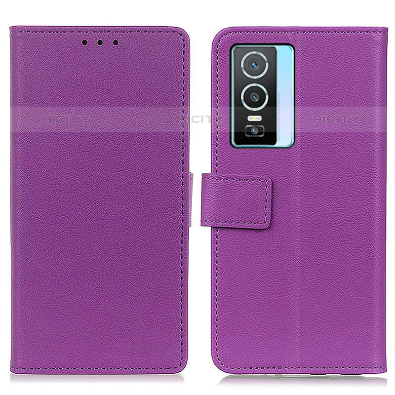 Coque Portefeuille Livre Cuir Etui Clapet M08L pour Vivo Y74s 5G Violet Plus