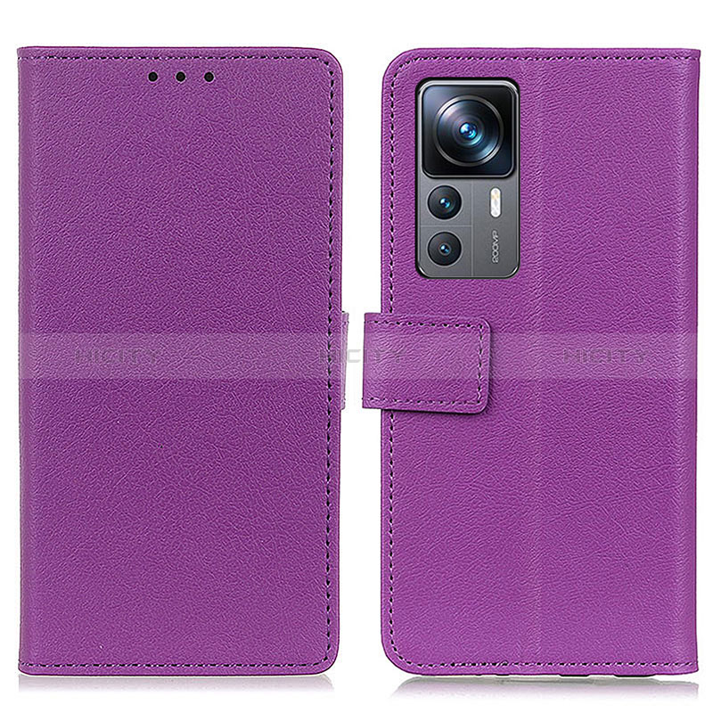 Coque Portefeuille Livre Cuir Etui Clapet M08L pour Xiaomi Mi 12T 5G Violet Plus