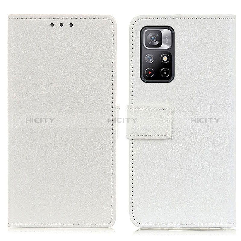 Coque Portefeuille Livre Cuir Etui Clapet M08L pour Xiaomi Poco M4 Pro 5G Blanc Plus