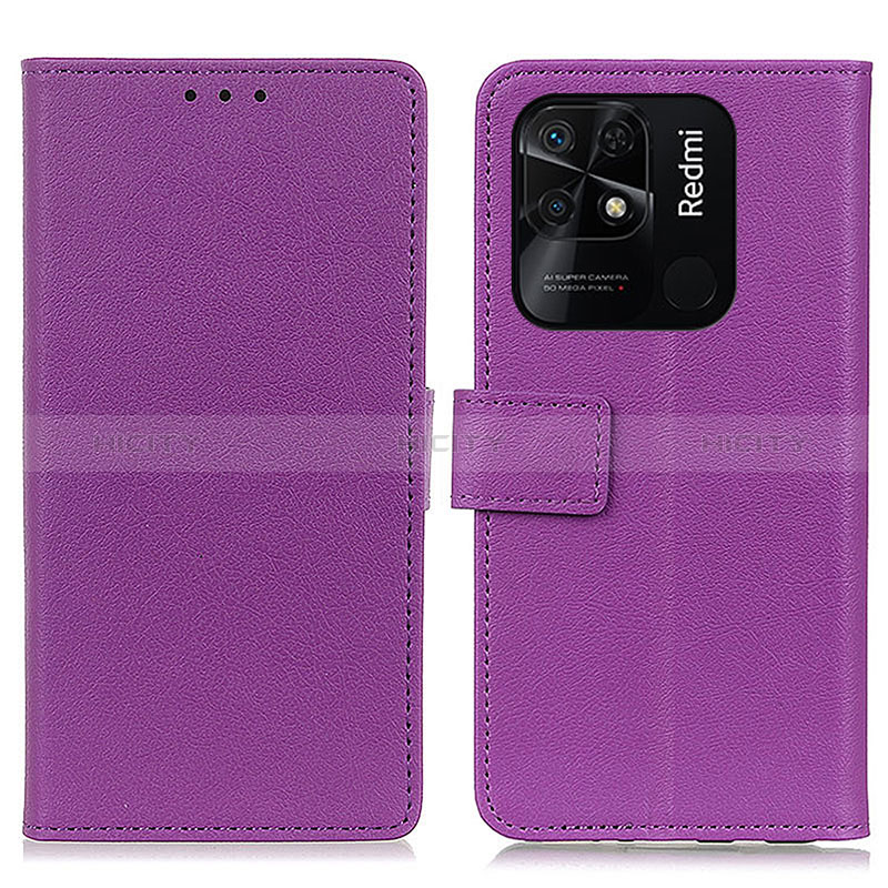 Coque Portefeuille Livre Cuir Etui Clapet M08L pour Xiaomi Redmi 10 India Violet Plus