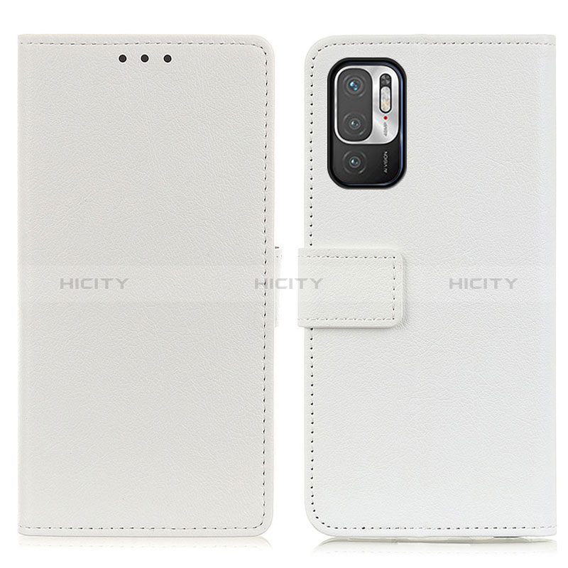 Coque Portefeuille Livre Cuir Etui Clapet M08L pour Xiaomi Redmi Note 10T 5G Blanc Plus