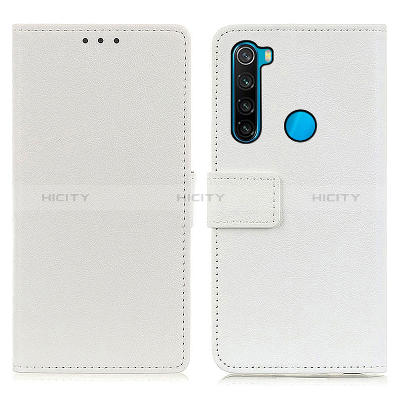 Coque Portefeuille Livre Cuir Etui Clapet M08L pour Xiaomi Redmi Note 8 (2021) Blanc Plus