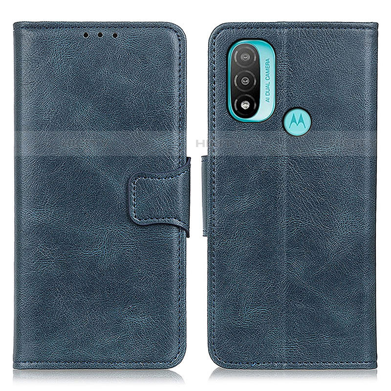 Coque Portefeuille Livre Cuir Etui Clapet M09L pour Motorola Moto E20 Bleu Plus