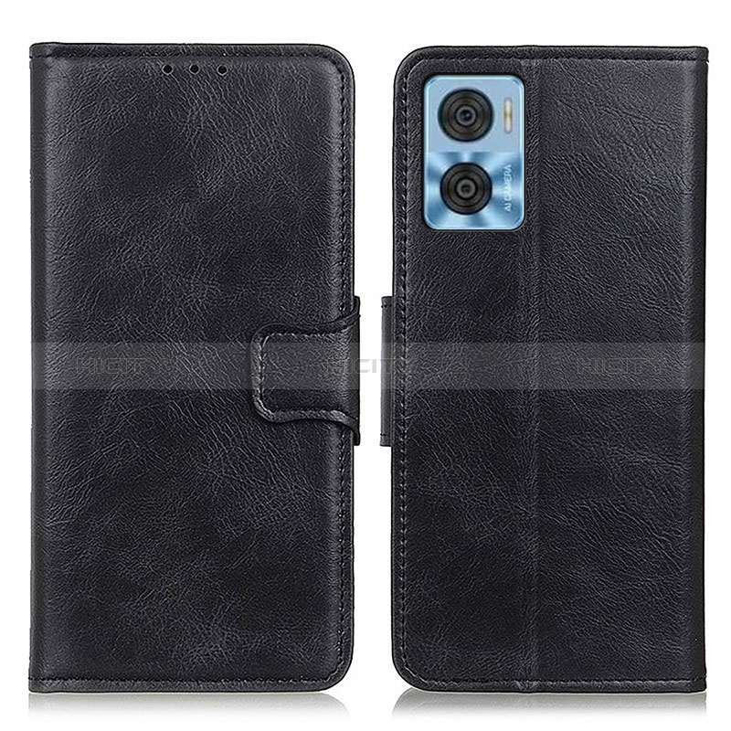 Coque Portefeuille Livre Cuir Etui Clapet M09L pour Motorola Moto E22 Noir Plus