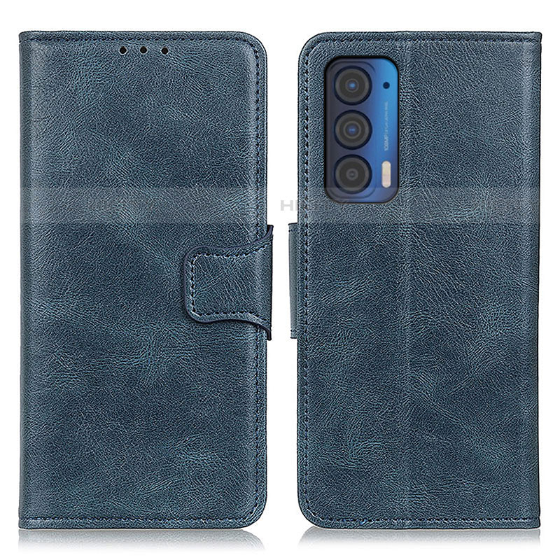 Coque Portefeuille Livre Cuir Etui Clapet M09L pour Motorola Moto Edge (2021) 5G Bleu Plus