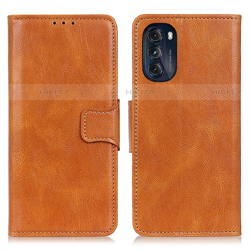 Coque Portefeuille Livre Cuir Etui Clapet M09L pour Motorola Moto G 5G (2022) Marron Plus