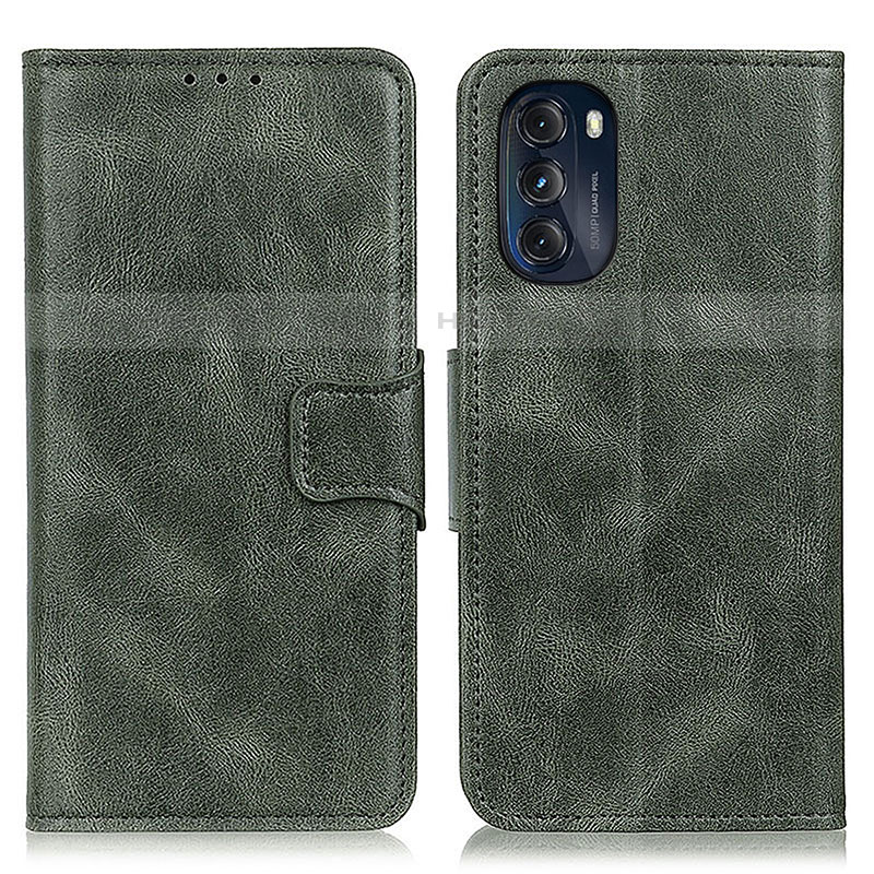 Coque Portefeuille Livre Cuir Etui Clapet M09L pour Motorola Moto G 5G (2022) Vert Plus