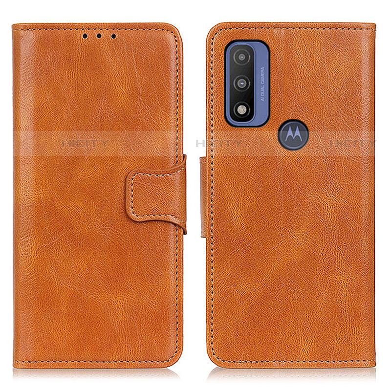 Coque Portefeuille Livre Cuir Etui Clapet M09L pour Motorola Moto G Pure Marron Plus